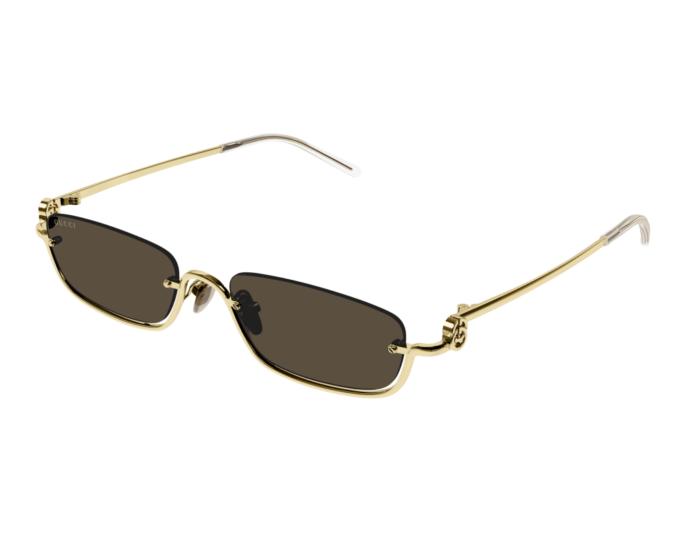 Gucci GG1278S – Brun et Or – Vue de trois quarts