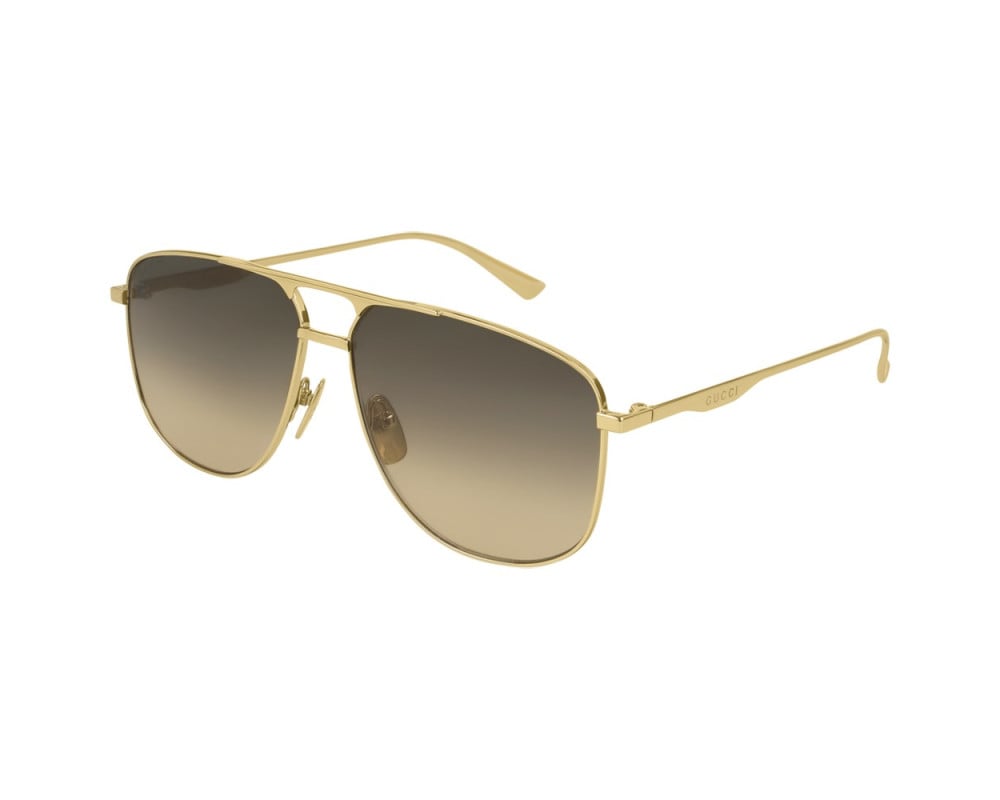 Lunettes de soleil Gucci Logo GG0336S Doré - vue de face