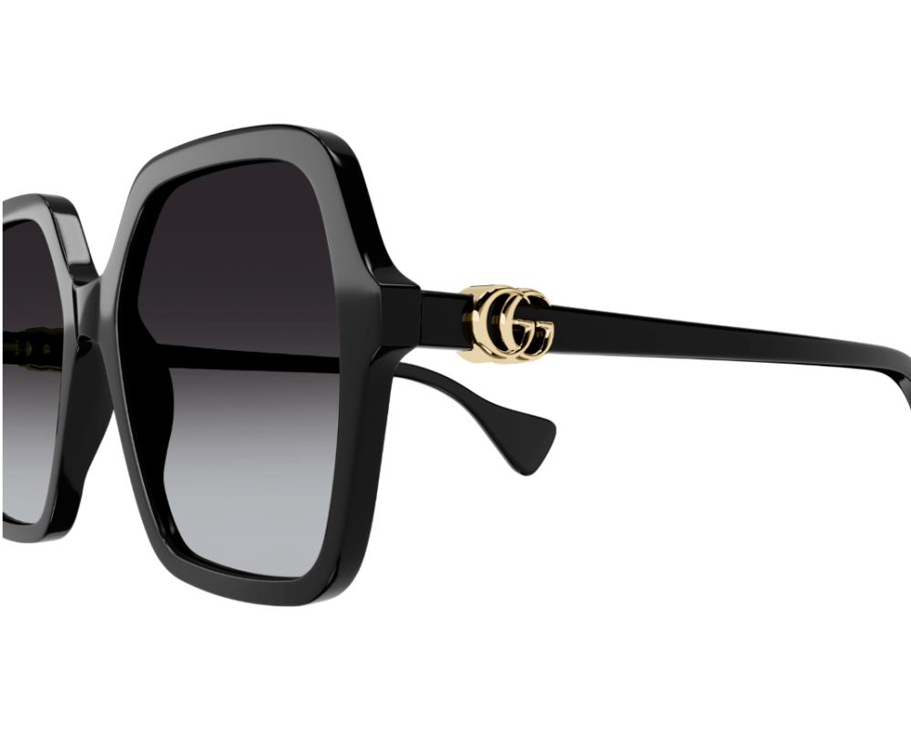 Lunettes de soleil Gucci Logo GG1072SA Noir - vue 3/4