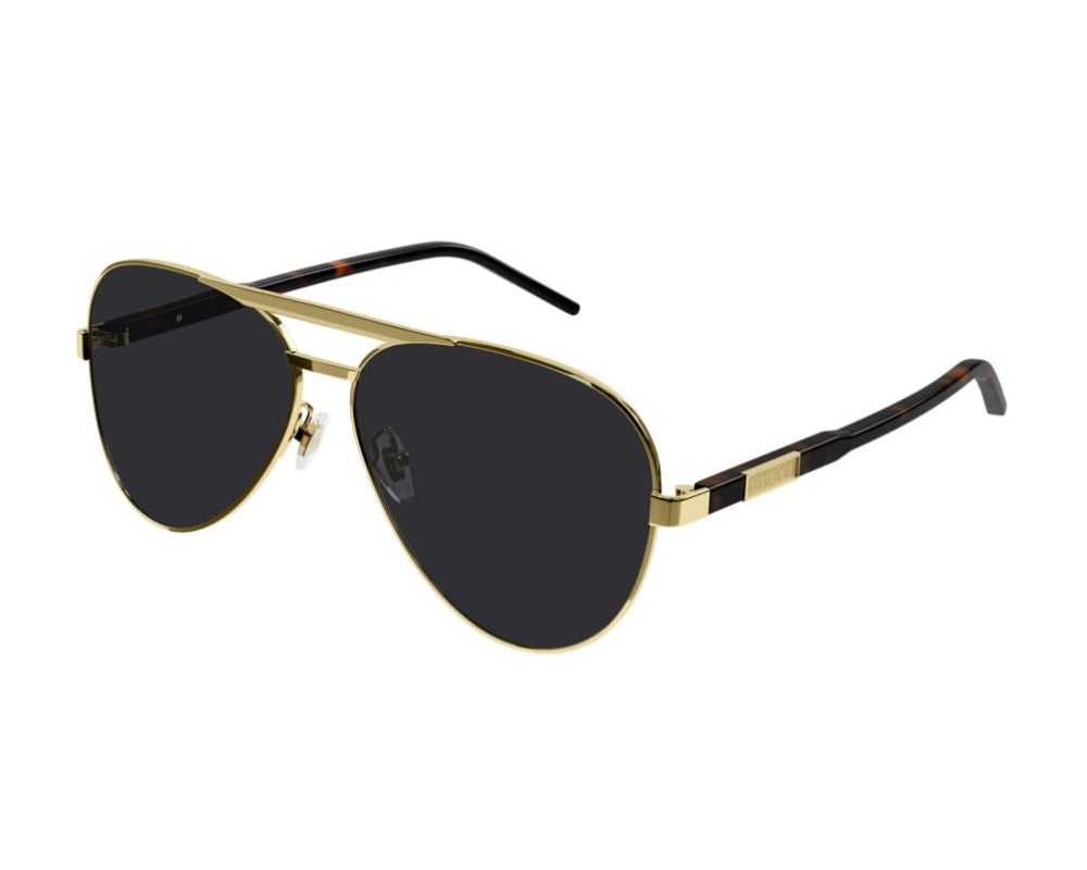 Lunettes de soleil Gucci Logo GG1163S Noir et Or - vue de face