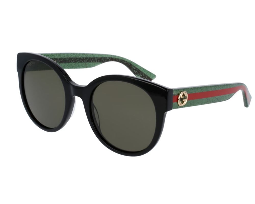 Lunettes de soleil Gucci Web GG0035SN Vert et noir - vue de face