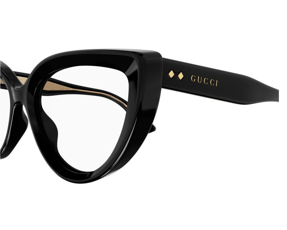 Lunettes de vue Gucci Rivets GG1530O Noir - vue 3/4