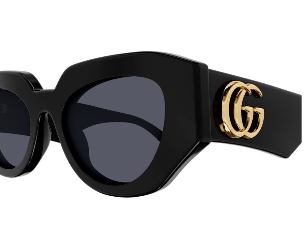 Lunettes de soleil Gucci GG Logo GG1421S Noir - vue 3/4