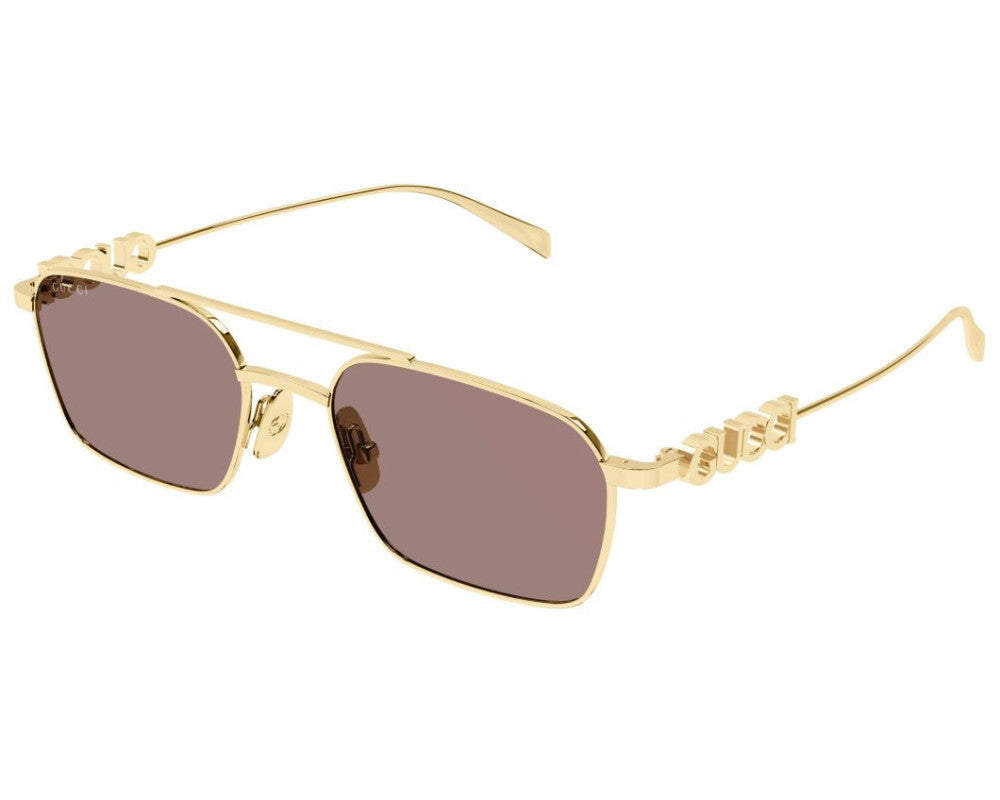 Lunettes de soleil Gucci Lettering GG1804S Doré (001) - vue de profil