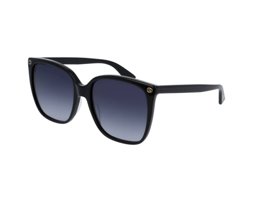 Lunettes de soleil Gucci Logo GG0022S Noir - vue de face