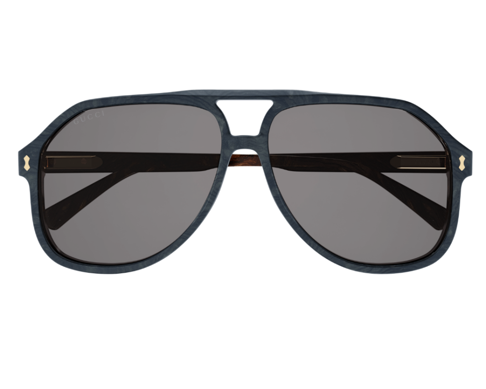 Lunettes de soleil Gucci Logo GG1042S Bleu - vue de profil