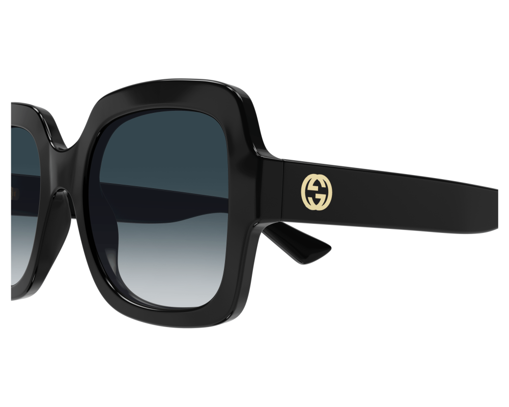 Lunettes de soleil Gucci Logo GG1337S Noir - vue 3/4