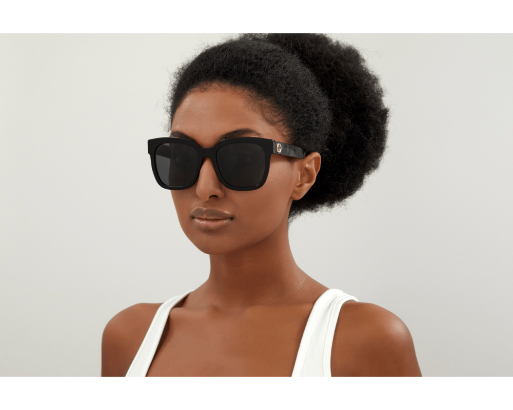 Lunettes de soleil Gucci Web GG0034SN Noir - vue de profil