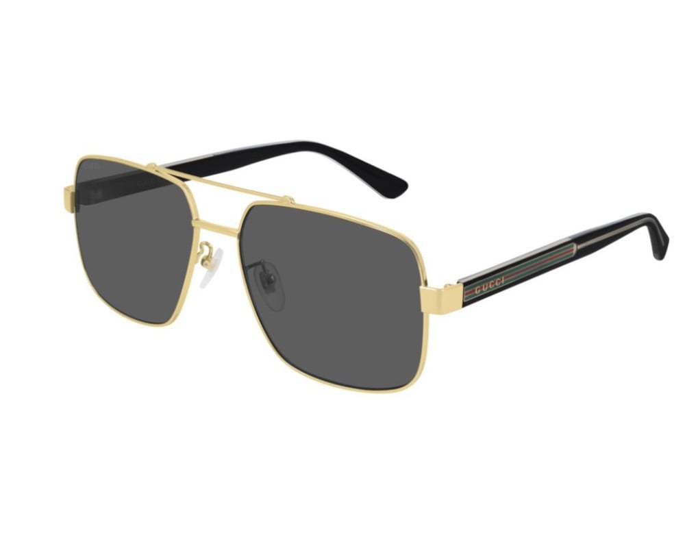 Lunettes de soleil Gucci Web GG0529S Noir et Or - vue de face