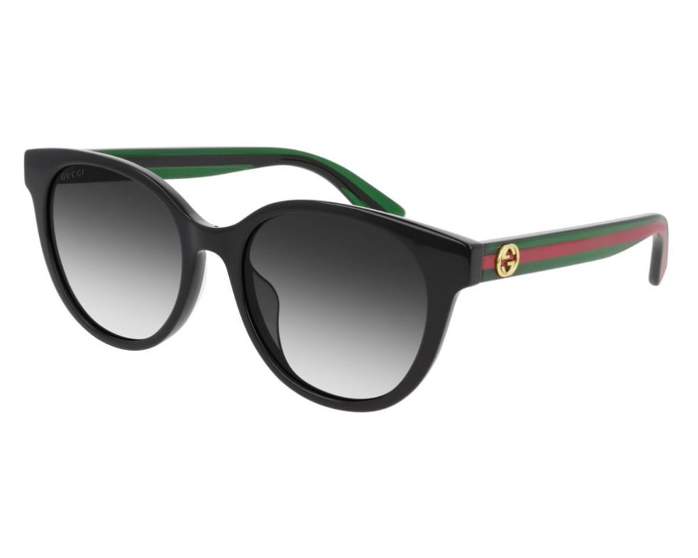 Lunettes de soleil Gucci Web GG0702SKN Noir et vert - vue de face