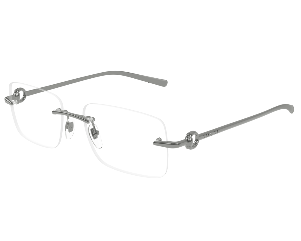 Lunettes de vue Gucci Horsebit Sign GG1703O Argent - vue de face